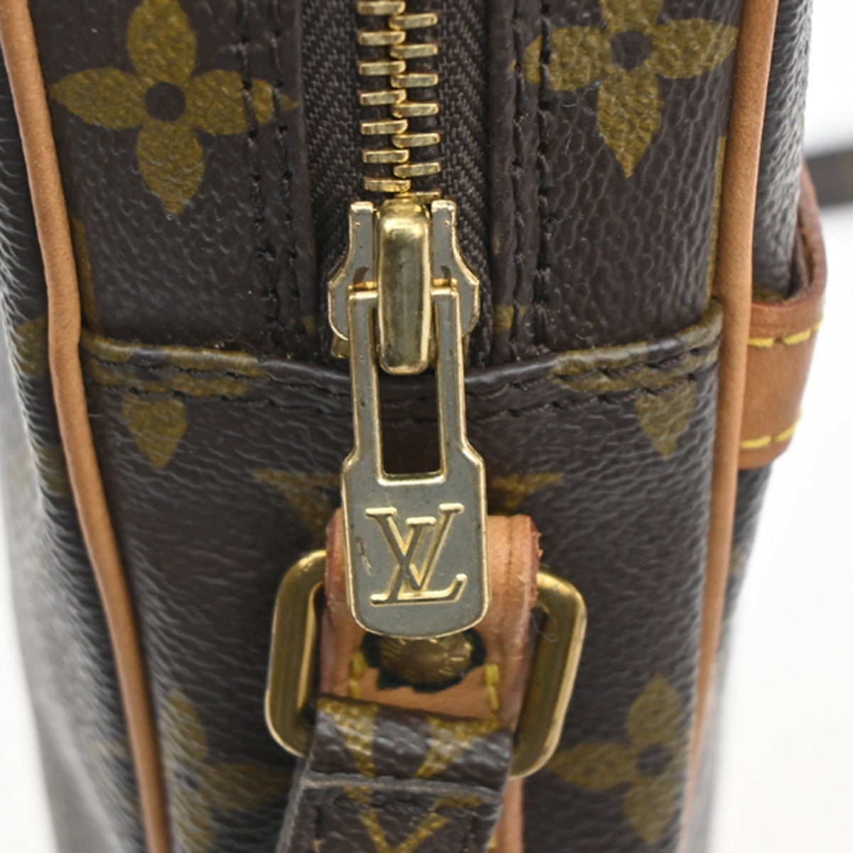LOUIS VUITTON Danube Shoulder Bag Monogram Leather Brown France M45266 89MA077