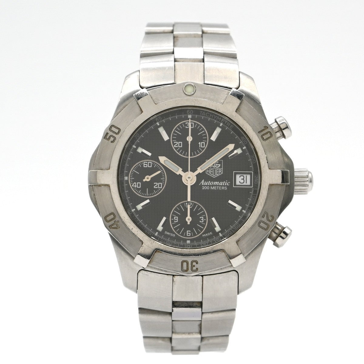 TAG HEUER Exclusive Chronogra Date Watch CN2111 Automatic SS Black Dial 13LC581