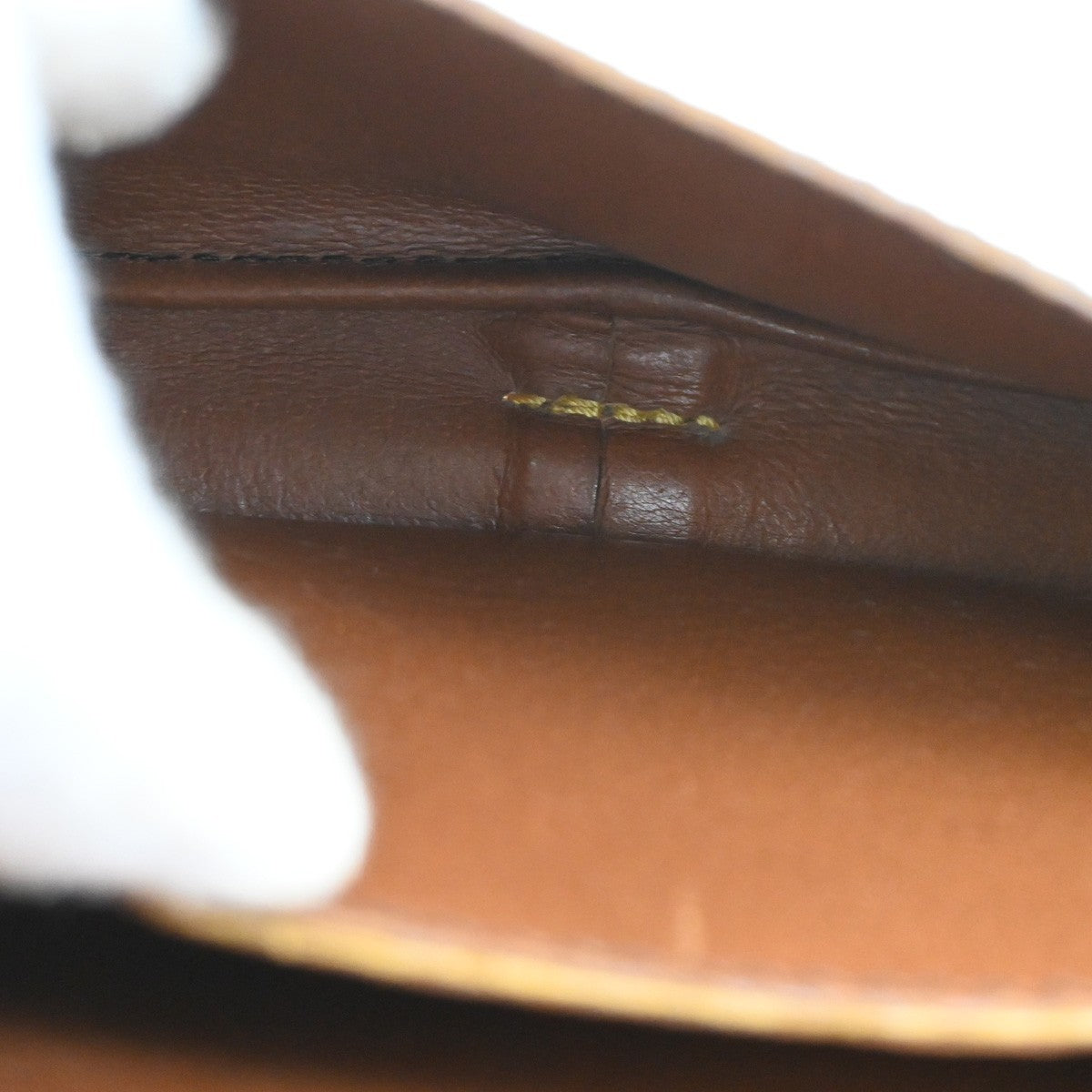 LOUIS VUITTON Cartouchiere MM Shoulder Bag Monogram Leather Brown M51253 33DA235