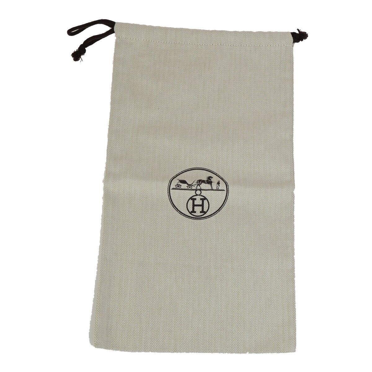 HERMES H Logo 5 Set Dust Bag Drawstring Canvas Cotton Orange Brown Beige 02KA445