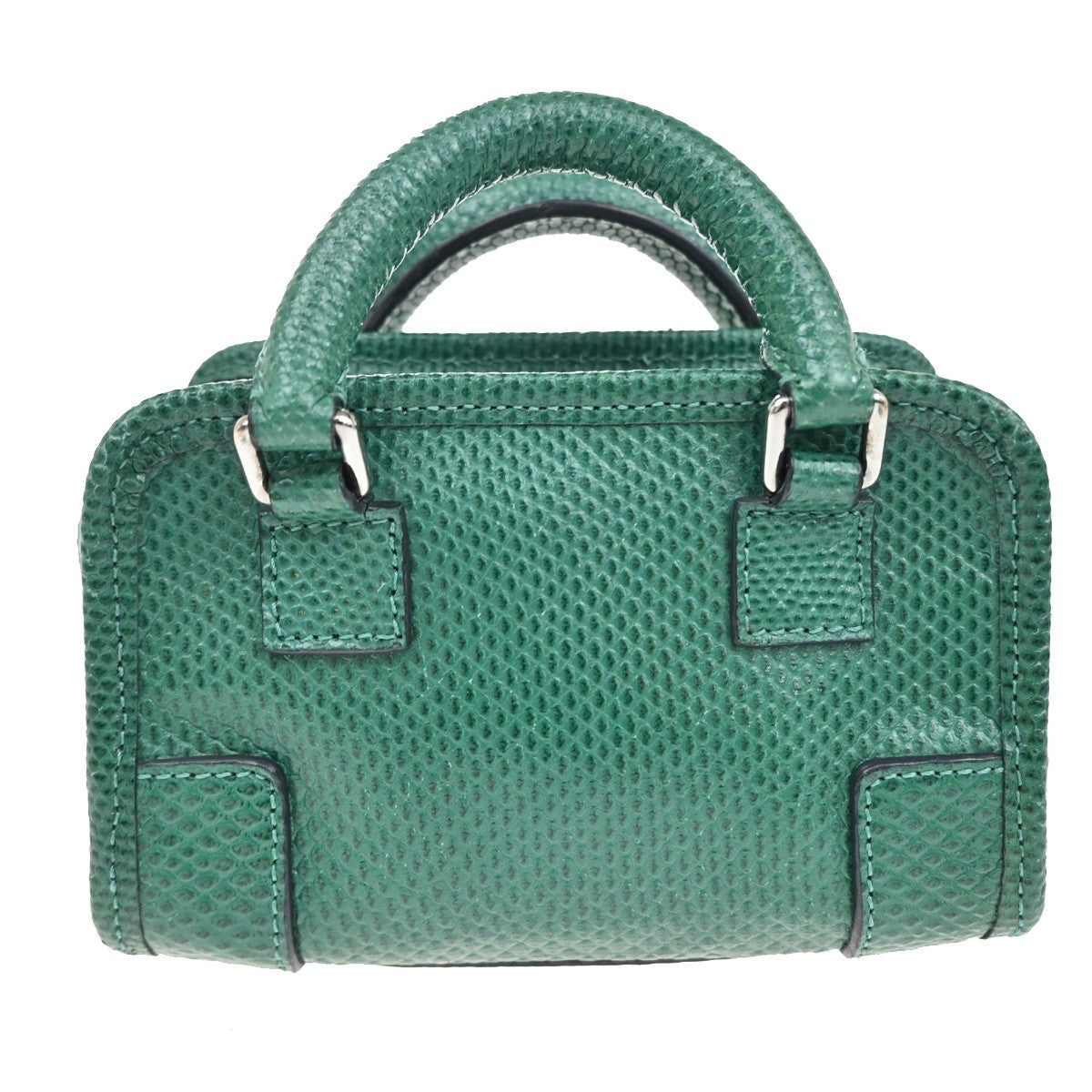 LOEWE Logo Micro Shoulder Bag Embossing Leather Green SHW Spain 98RL620