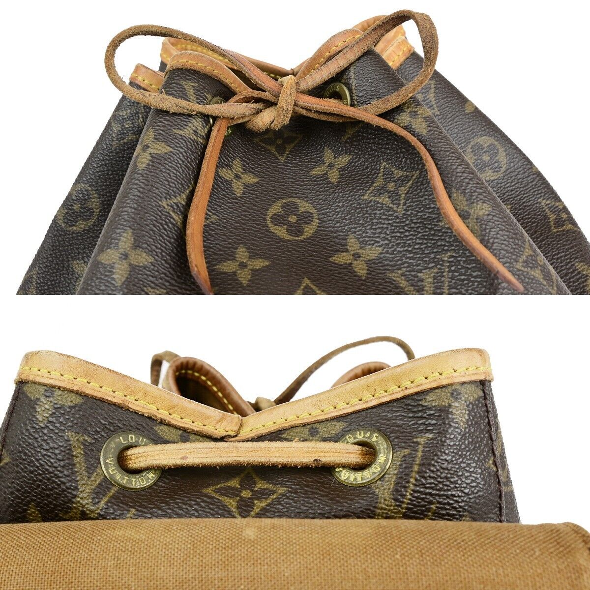 LOUIS VUITTON Montsouris MM Backpack Bag Monogram Leather Brown M51136 74EB830