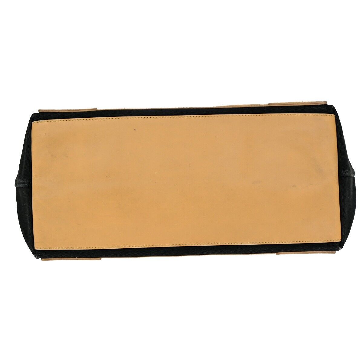 BALENCIAGA Logo Navy Cabas Shoulder Tote Bag Canvas Leather Black White 39EC740