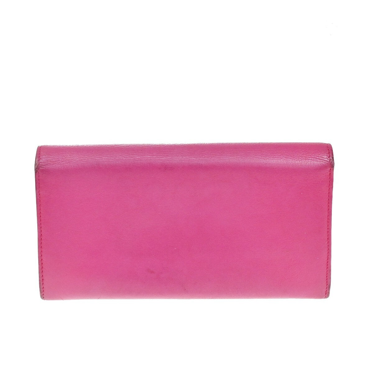 YVES SAINT LAURENT YSL Logo Long Zipper Wallet Leather Pink 66EE518