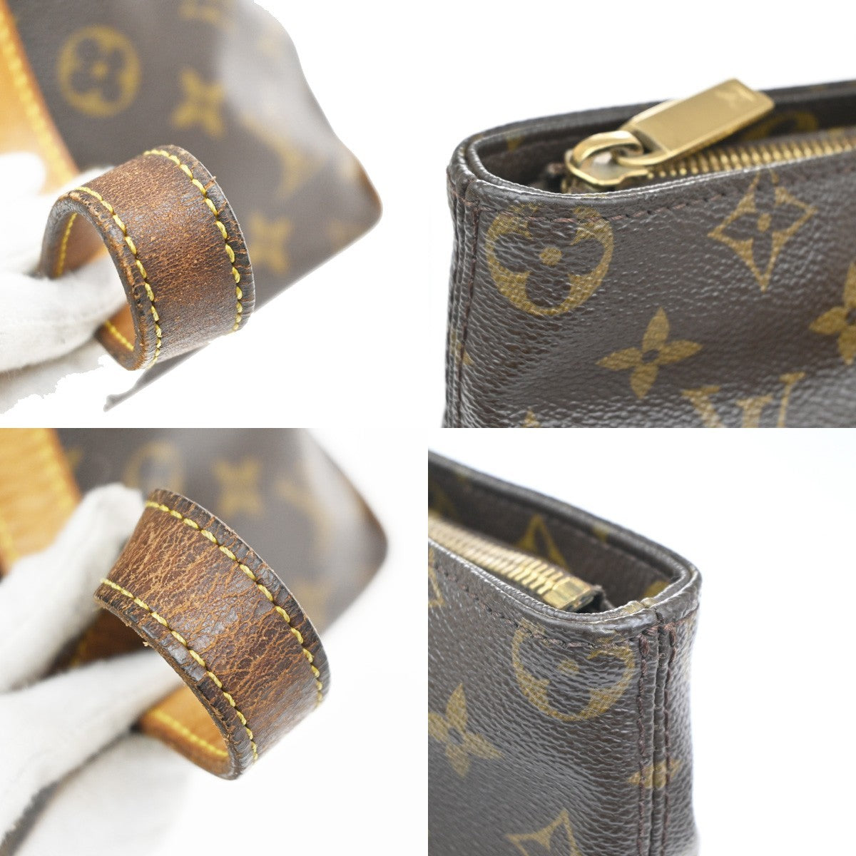 LOUIS VUITTON Cabas Piano Shoulder Bag Monogram Leather Brown M51148 35MA535