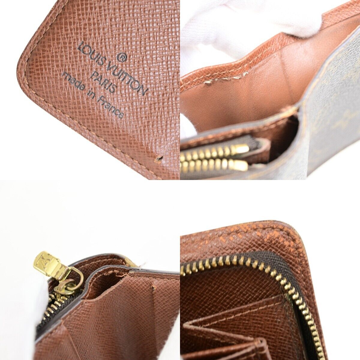 LOUIS VUITTON Compact Zip Bifold Wallet Monogram Leather Brown M61667 02ED910