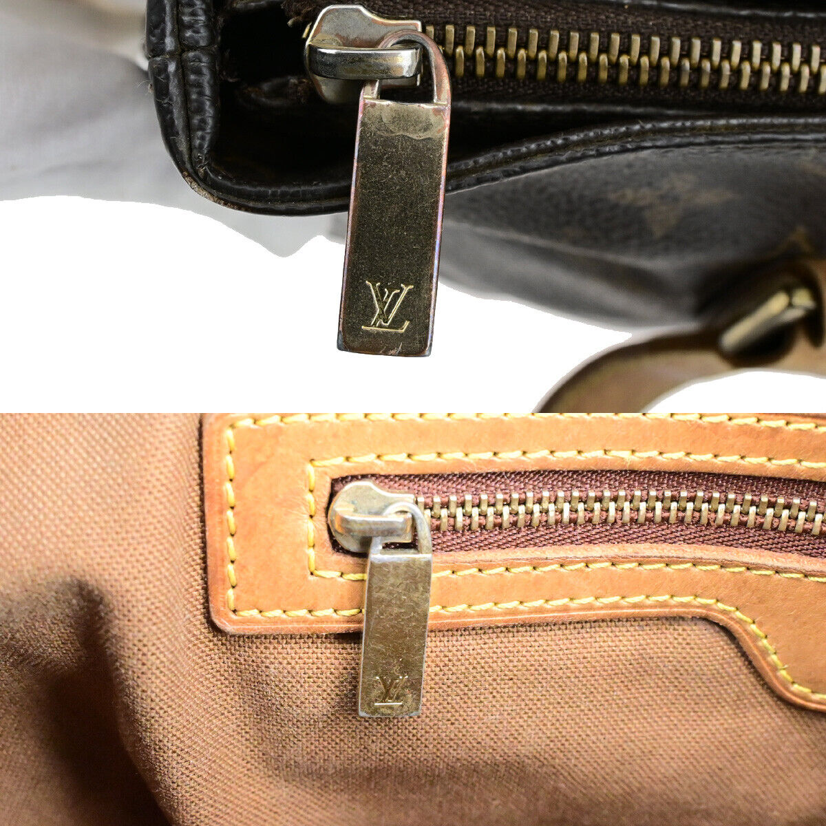 LOUIS VUITTON Cabas Piano Shoulder Bag Monogram Leather Brown M51148 65SJ615