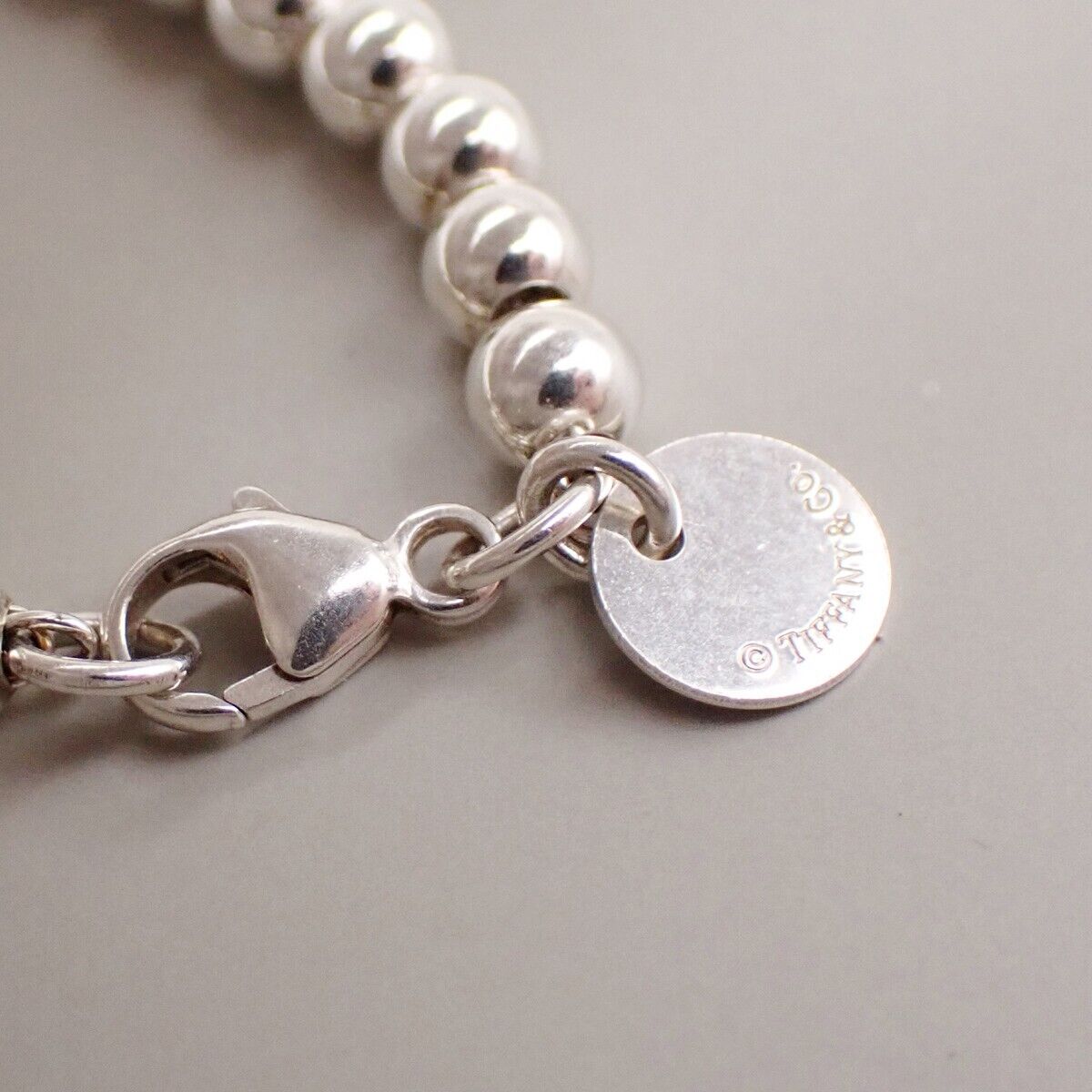 Tiffany & Co. Please Return To Ball Chain Heart Bracelet Silver 925 PK 68YG835