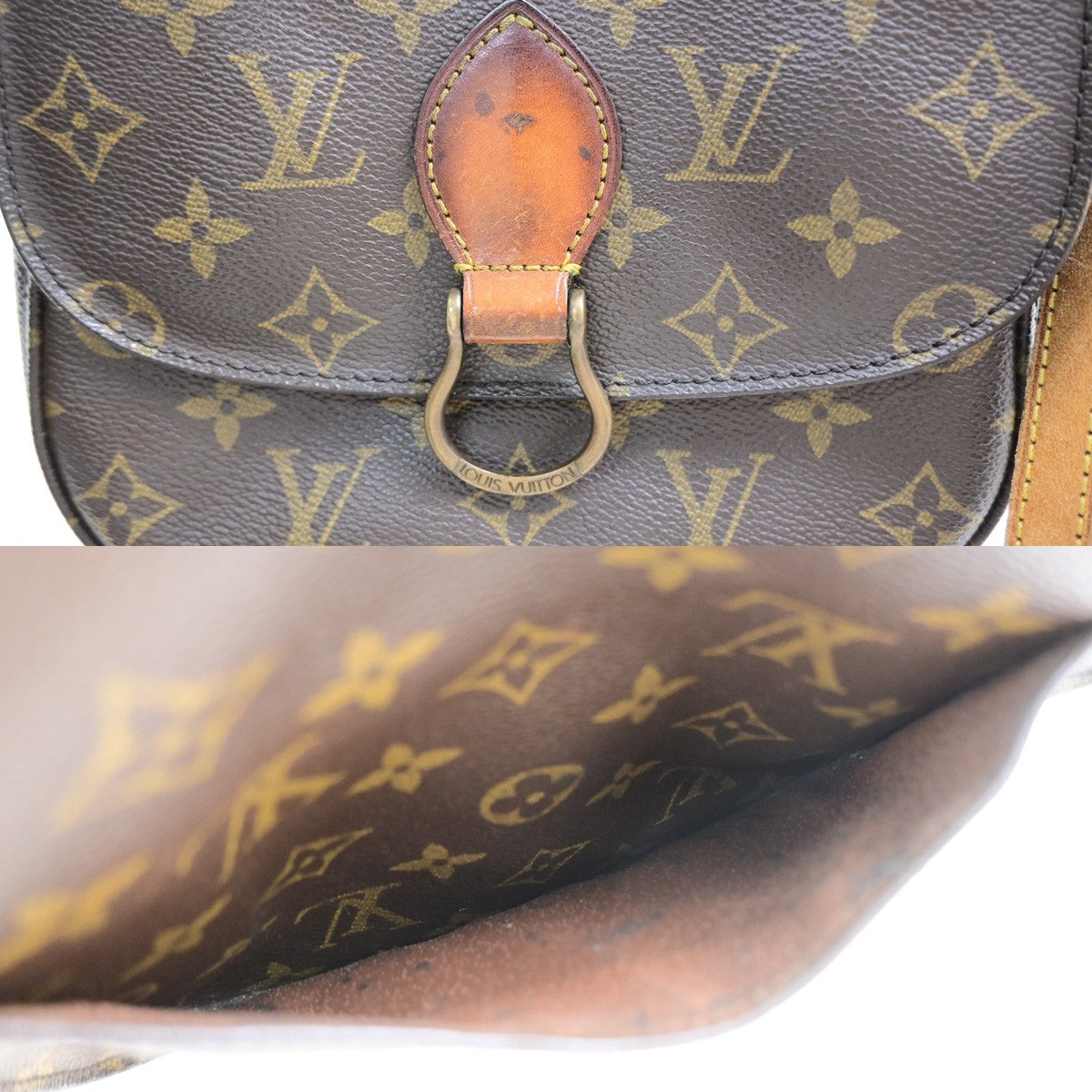 LOUIS VUITTON Saint Cloud MM Shoulder Bag Monogram Leather Brown M51243 36PA097