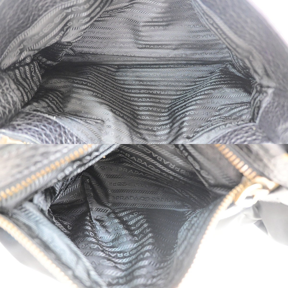PRADA Logo Tessuto Tote Hand Bags Nylon Leather Black GHW Italy 70PA127