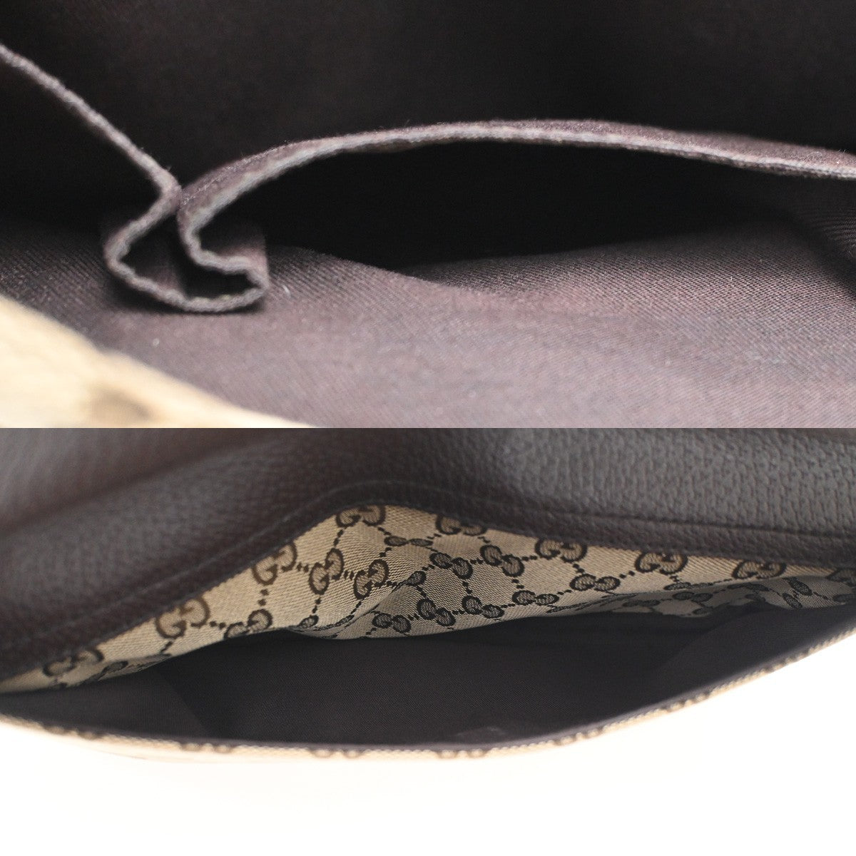 GUCCI Logo GG Pattern Web Messenger Bag Canvas Leather Brown SHW Italy 76KC193
