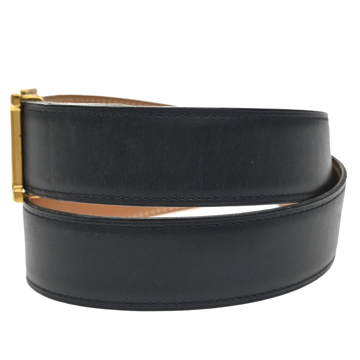 HERMES Constance H Logo Reversible Buckle Belt Leather Size 70 BK BN GHW 38RQ047