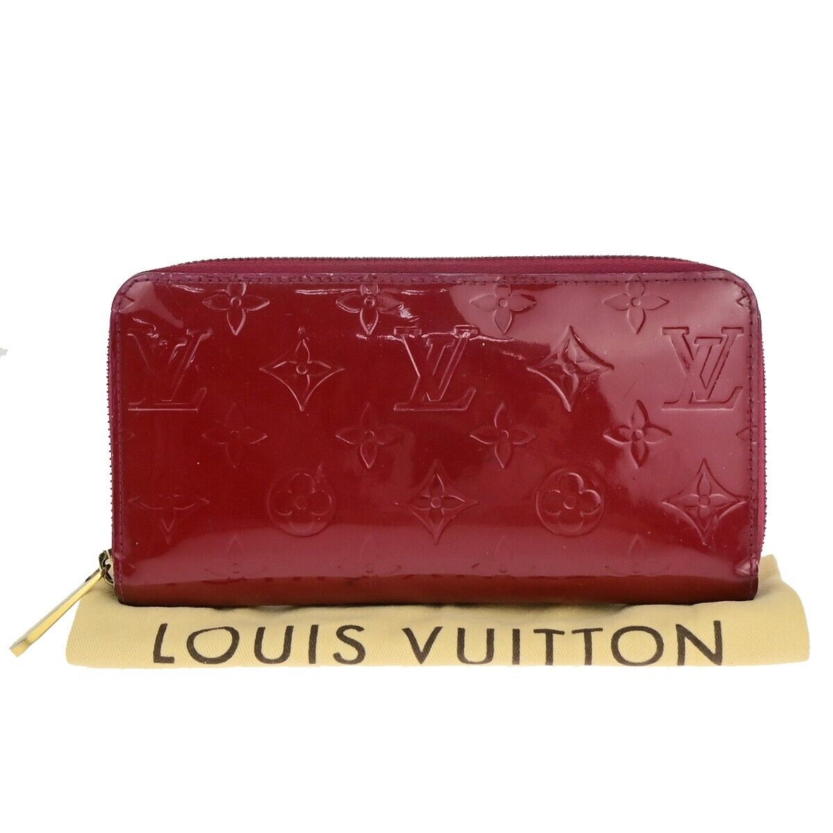LOUIS VUITTON Long Zippy Wallet Monogram Vernis Leather Pink M91597 09EB261
