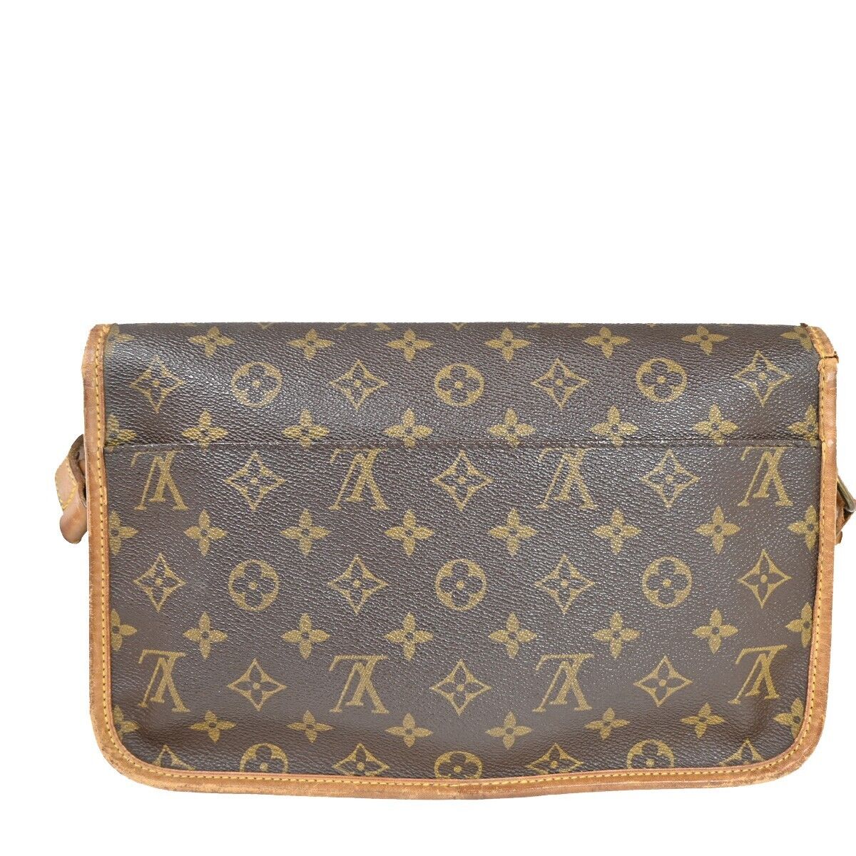 LOUIS VUITTON LV Logo Gibeciere MM Shoulder Bag Monogram Leather M42247 36FA232