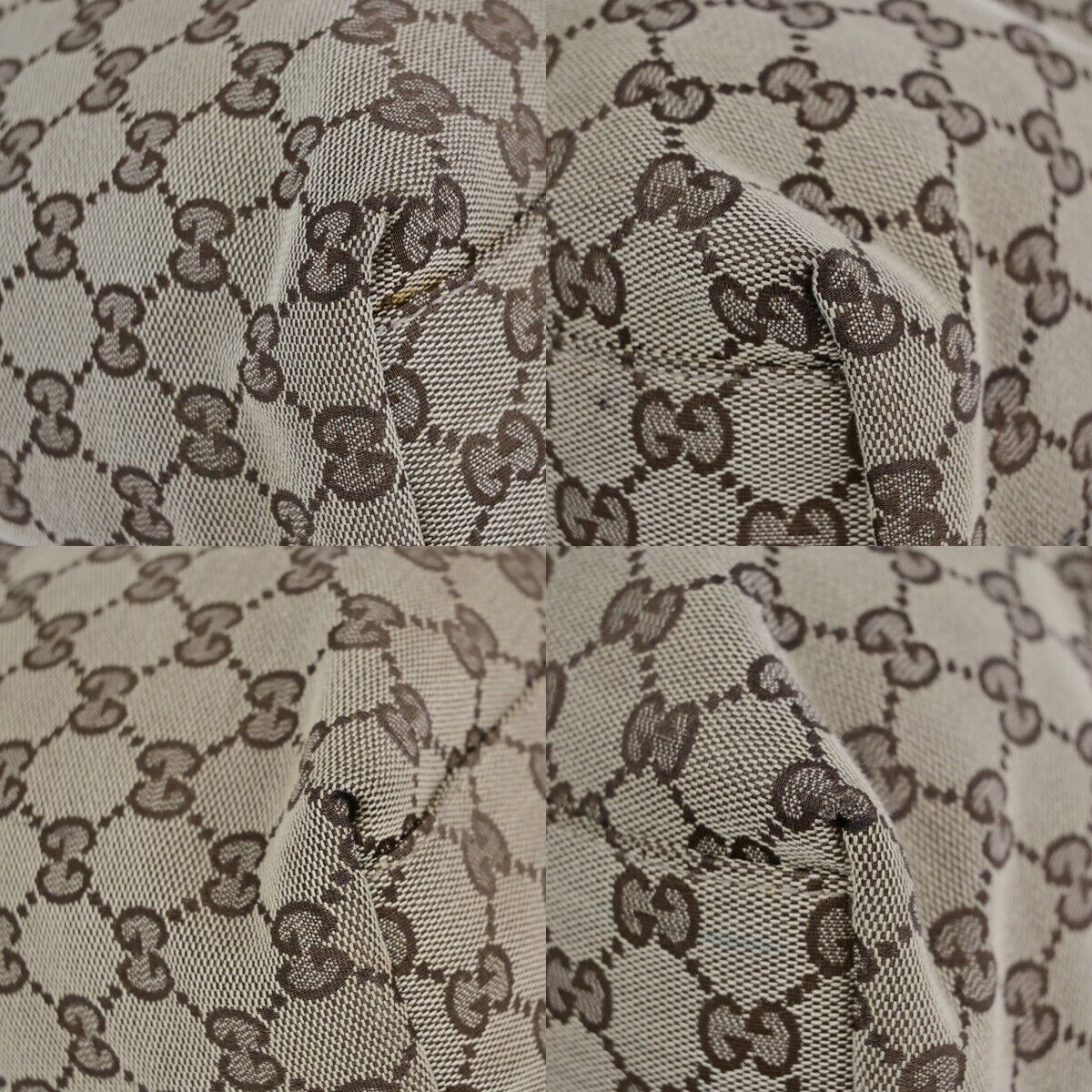 GUCCI Sherry GG Pattern Mothers Shoulder Tote Bag Canvas Leather Brown 85EB834