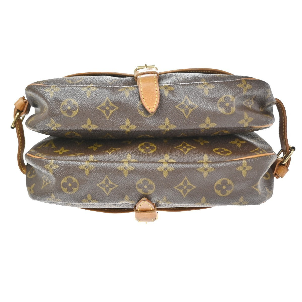 LOUIS VUITTON Logo Saumur 30 Shoulder Bag Monogram Leather Brown M42256 70CA886