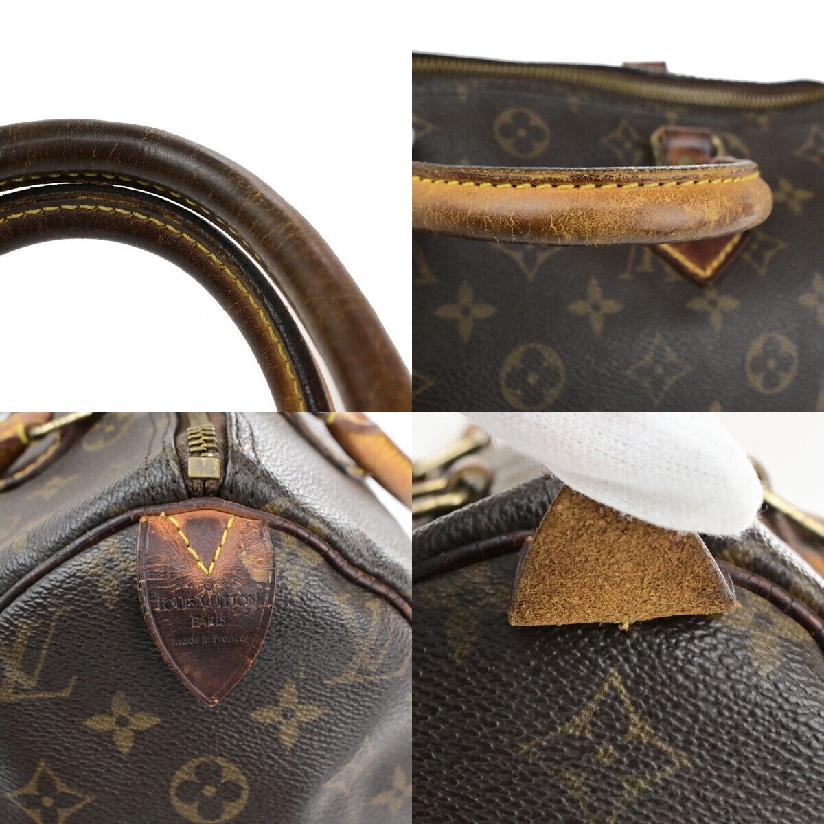 LOUIS VUITTON Speedy 30 Travel Hand Bag Monogram Leather Brown M41526 69ED105