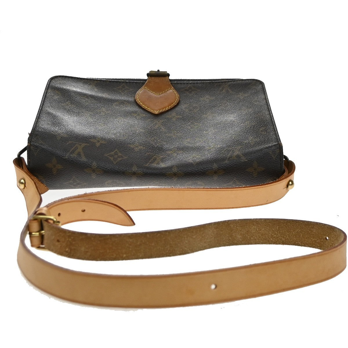 LOUIS VUITTON Cartouchiere GM Shoulder Bag Monogram Leather Brown M51252 65SA086