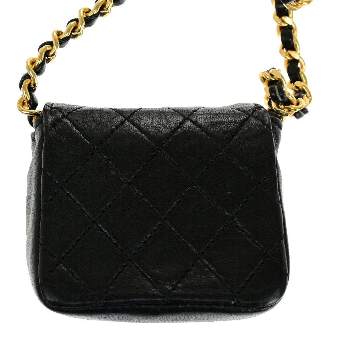 CHANEL CC Logo Mini Mini Matelasse Chain Shoulder Bag Leather GHW BK 660RK051