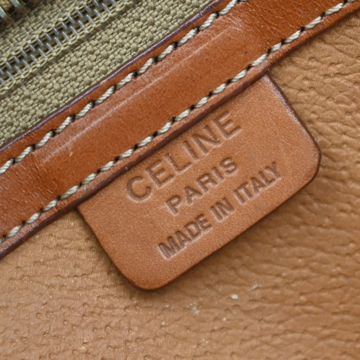 CELINE Logo Macadam Pattern Hand Bag PVC Leather Brown GHW Italy 60KP454