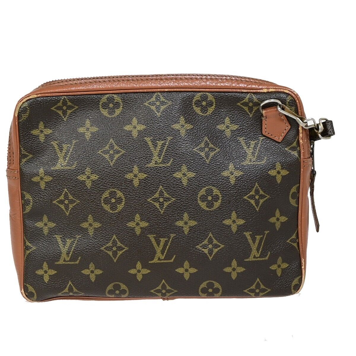 LOUIS VUITTON LV Logo Shoulder Bag Monogram Leather Brown France 04FA759