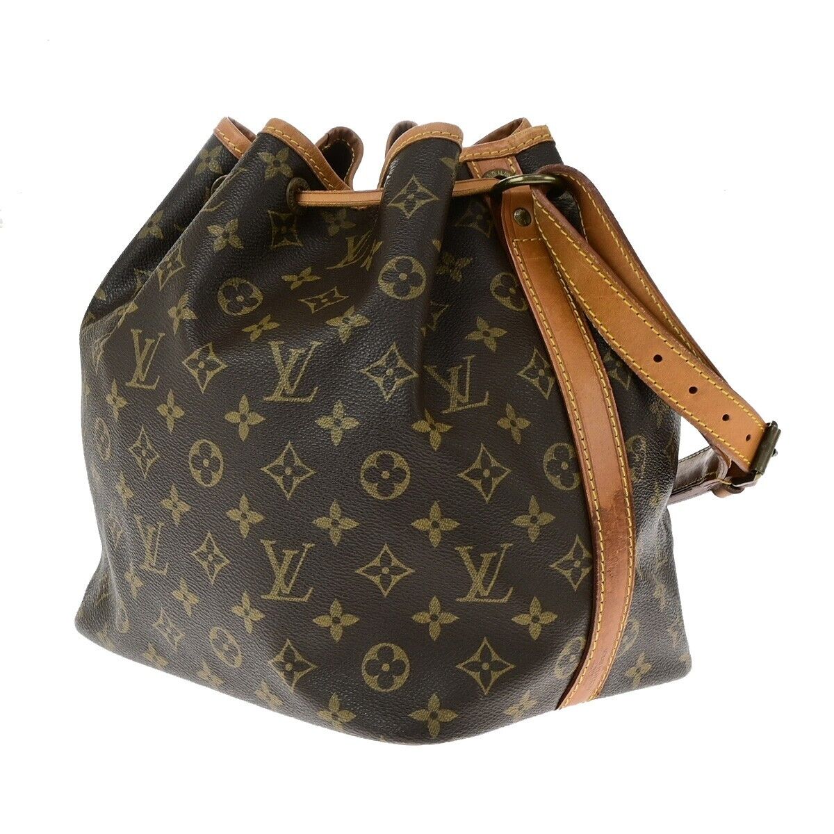 LOUIS VUITTON Petit Noe Drawstring Shoulder Bag Monogram Leather M42226 85EC957