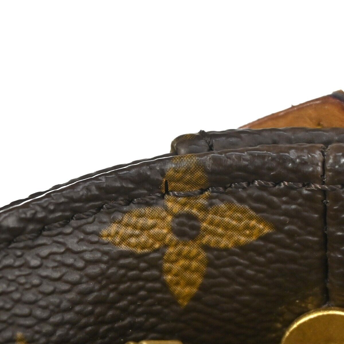LOUIS VUITTON Logo Looping GM Shoulder Bag Monogram Leather Brown M51145 73ED287