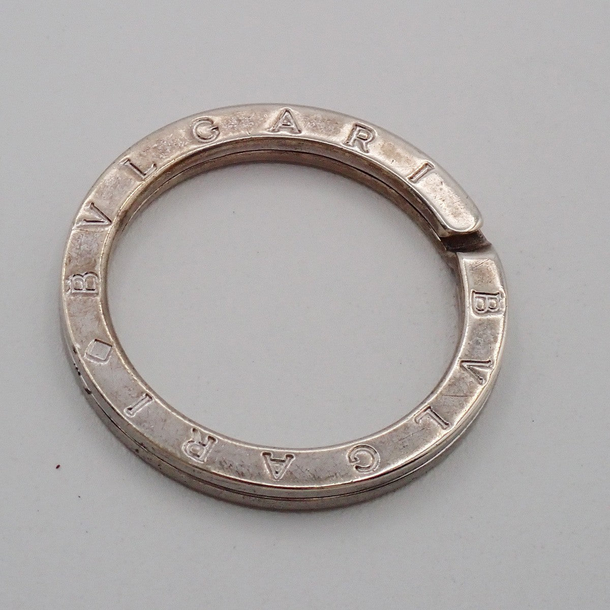 BVLGARI Logo Key Ring Silver Ag 925 Accessory Italy 02EG275