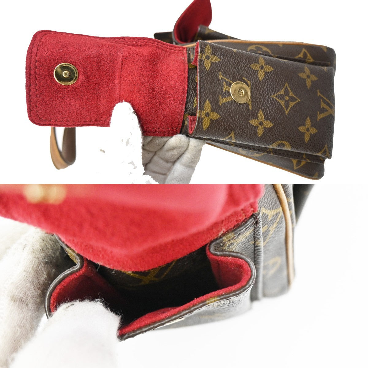 LOUIS VUITTON LV Excentri Cite Hand Bag Monogram Leather Brown M51161 82KB509