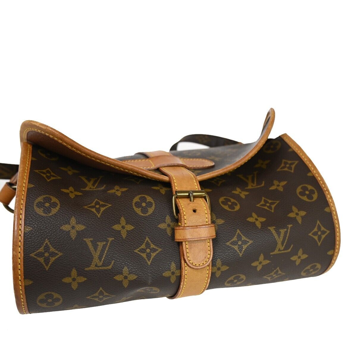 LOUIS VUITTON Logo Marne Shoulder Bag Monogram Leather Brown M51369 85YE213