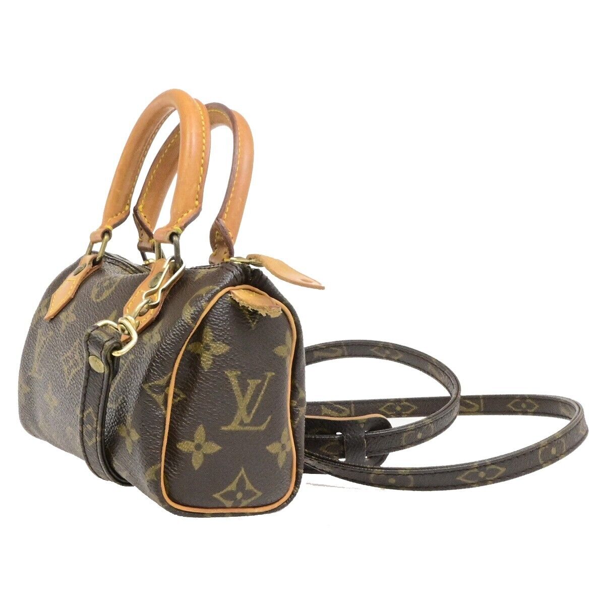 LOUIS VUITTON Mini Speedy 2Way Hand Bag Monogram Leather Brown M41534 95EE086