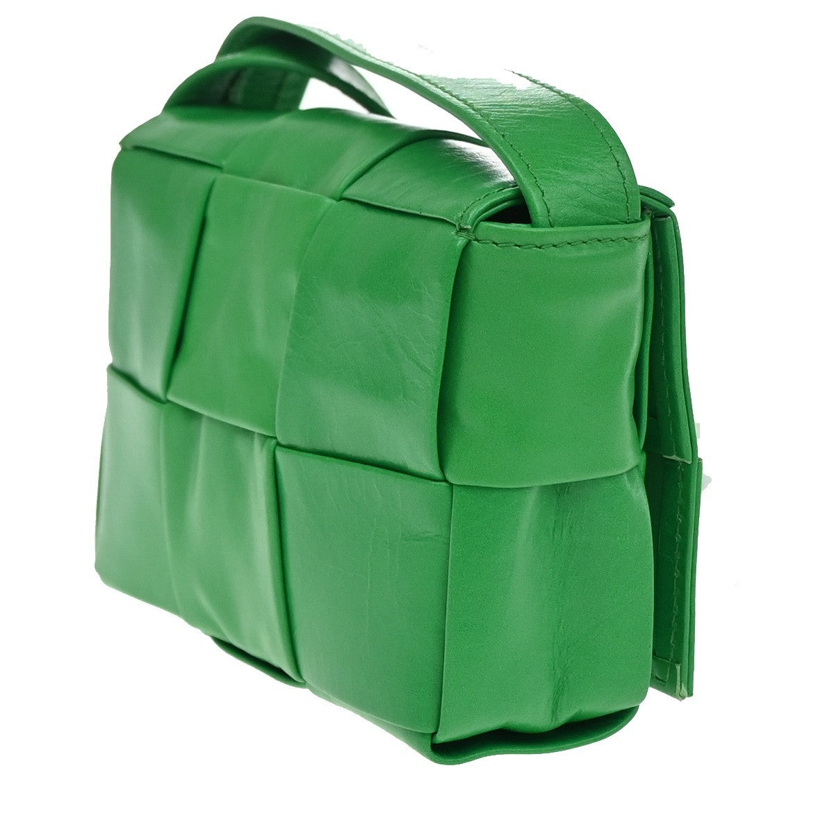 BOTTEGA VENETA Logo Candy Cassette Mini Shoulder Bag Leather Green Italy 79RQ072