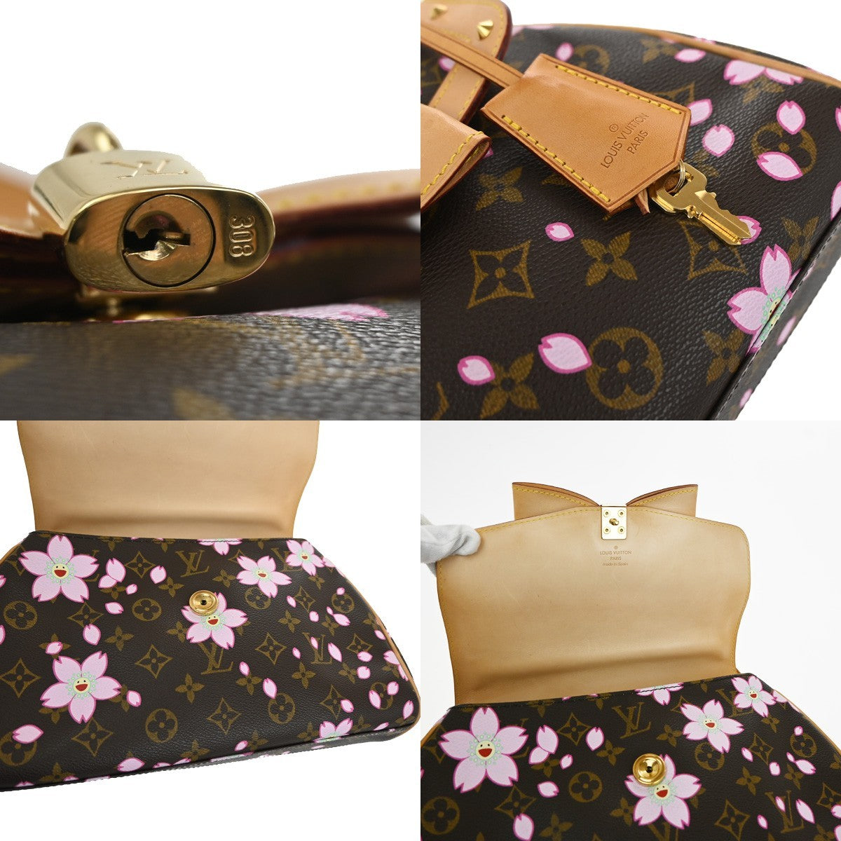 LOUIS VUITTON Sac Retro PM Hand Bag Monogram Cherry Blossom BN M92012 806LC598