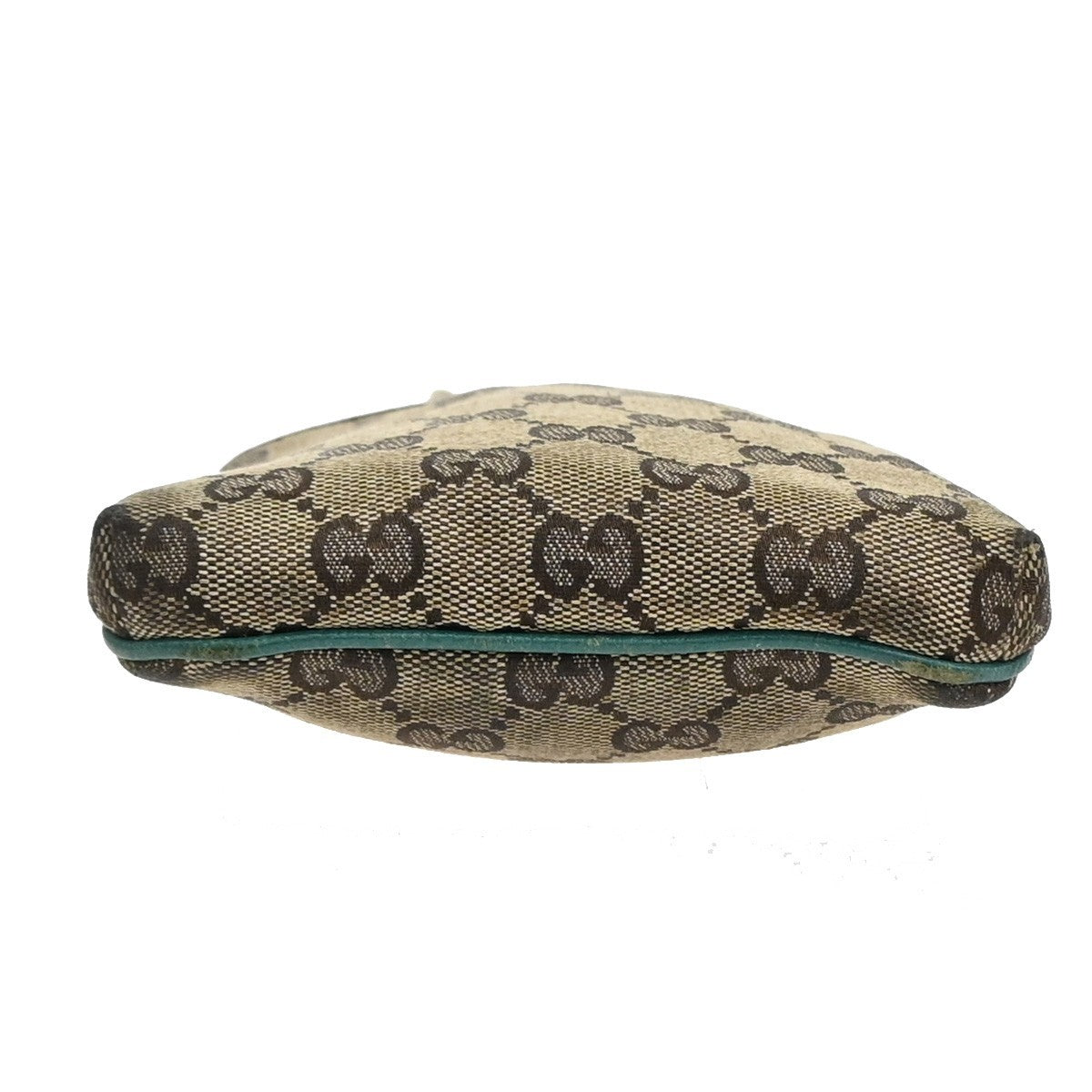 GUCCI GG Pattern Sherry Shoulder Bag Canvas Leather Beige Green Italy 64MA586