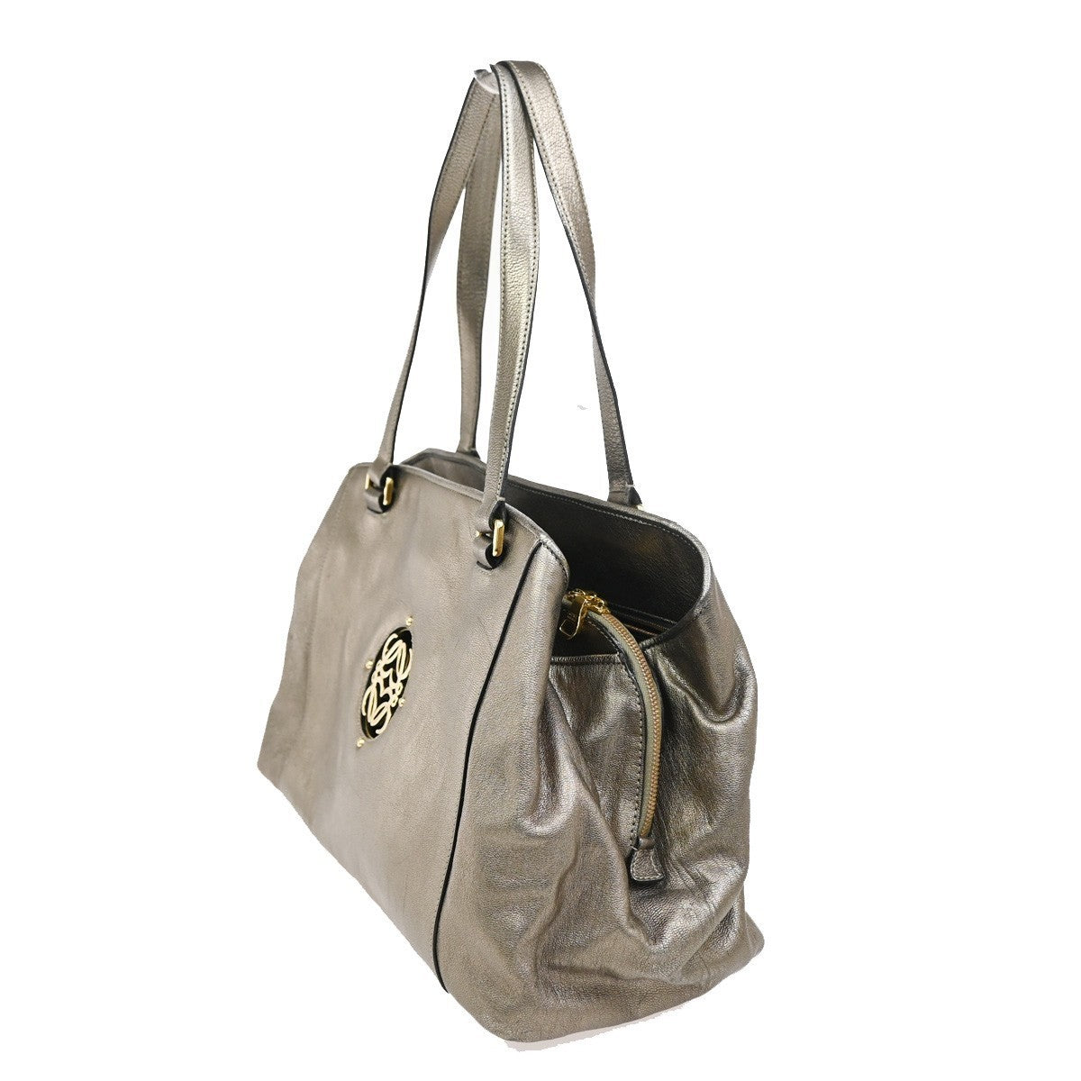 LOEWE Anagram Shoulder Bag Leather Metallic Gold GHW Spain 70KC465