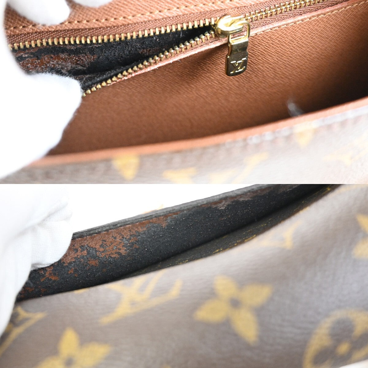 LOUIS VUITTON Saint Cloud GM Shoulder Bag Monogram Leather Brown M51242 34FB577