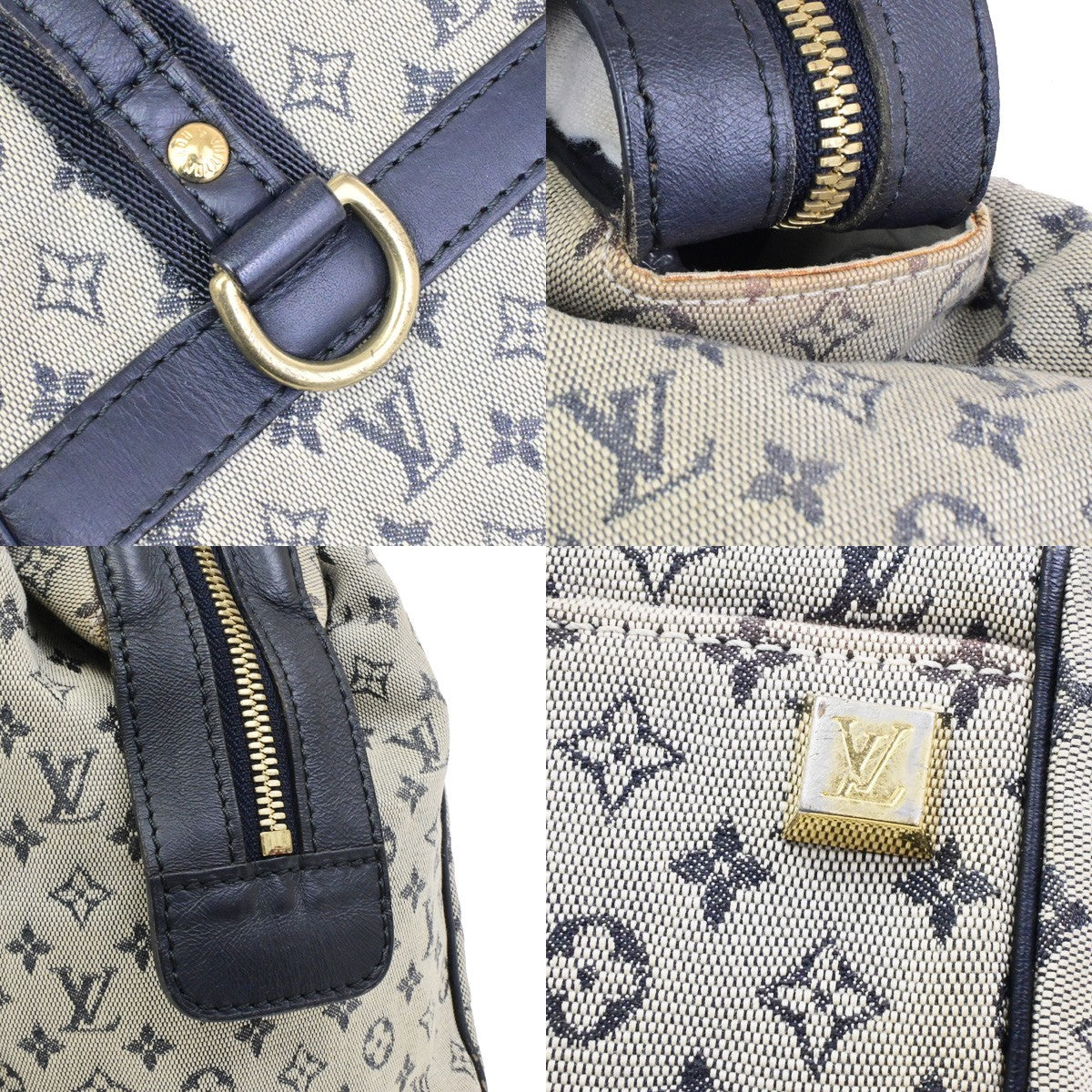 LOUIS VUITTON Josephine PM Hand Bag Monogram Mini Canvas Blue M92049 67YH046