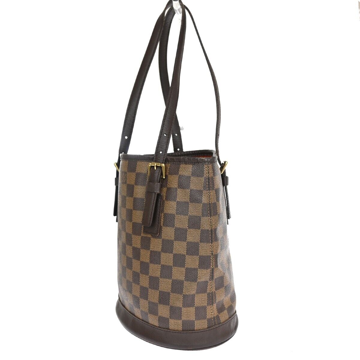 LOUIS VUITTON Marais Shoulder Bag Damier Ebene Leather Brown N42240 84EA283