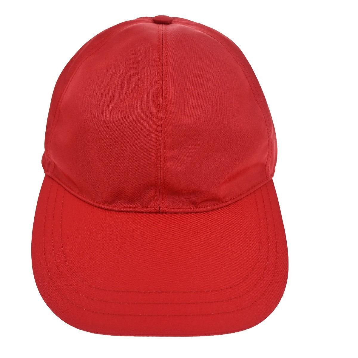 PRADA Plate Logo Baseball Cap #M 58 Re-Nylon leather Red 34RL618