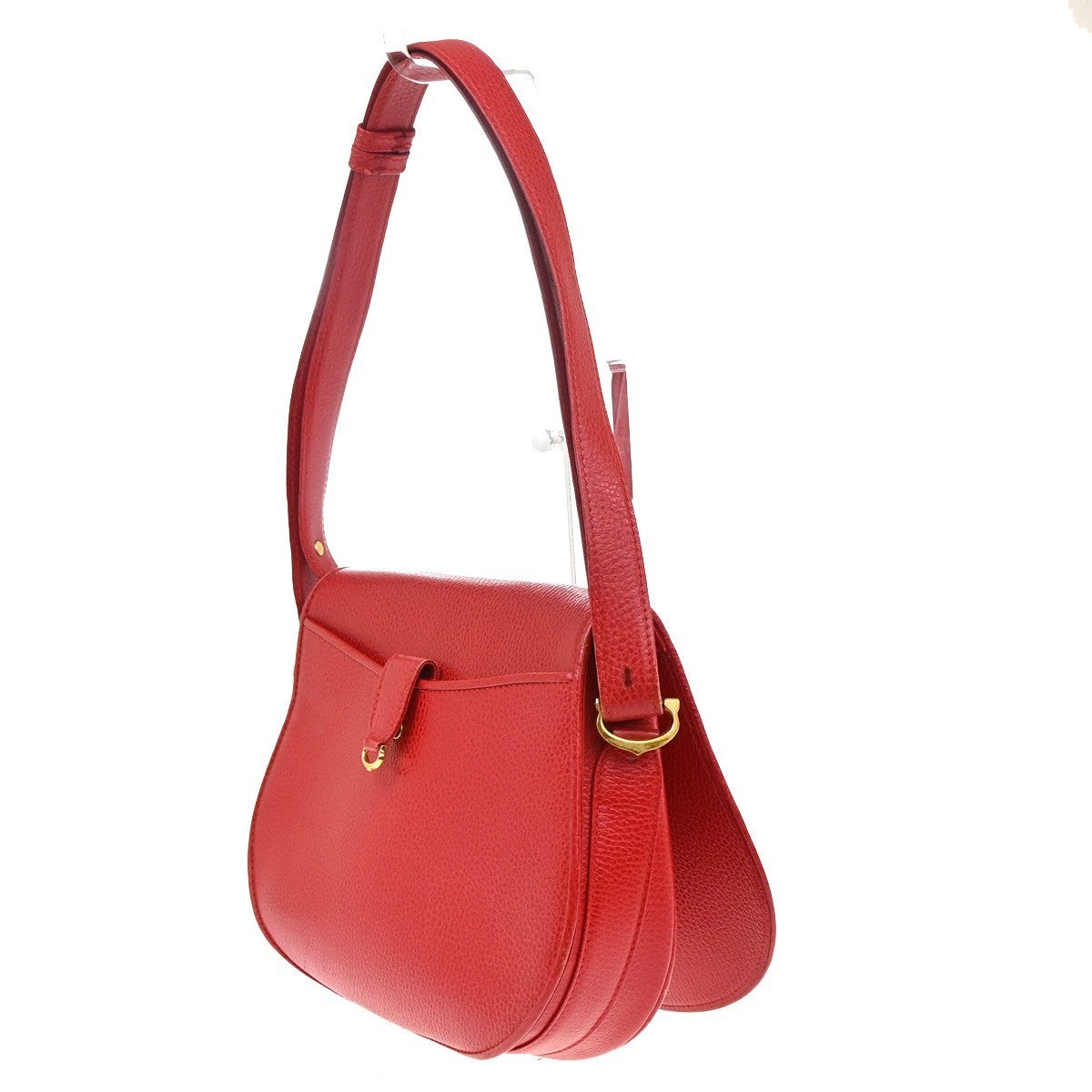 Cartier Must Line Flap Shoulder Crossbody Bag Leather Red GHW Italy 35MA116