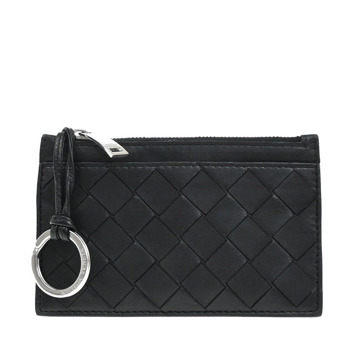 BOTTEGA VENETA Logo Intrecciato Coin Case Wallet Leather Black Italy 65EF860