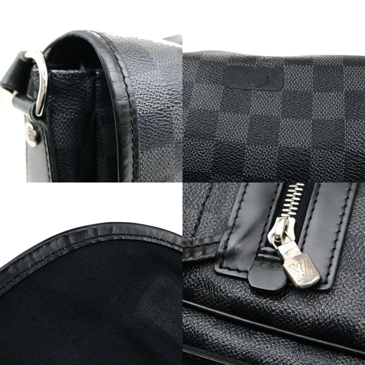 LOUIS VUITTON Daniel MM Shoulder Bag Damier Graphite Leather BK N58029 73EE029