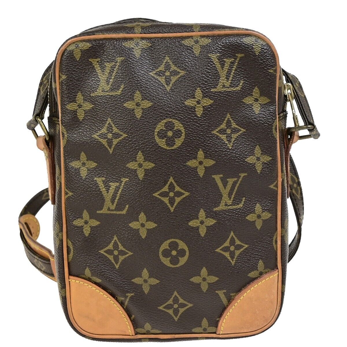 LOUIS VUITTON Danube Shoulder Bag Monogram Leather Brown France M45266 86FB310