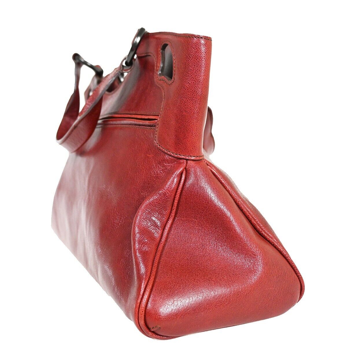 CARTIER Logo Marcello de Cartier Shoulder Hand Bag Leather Bordeaux 80YD885