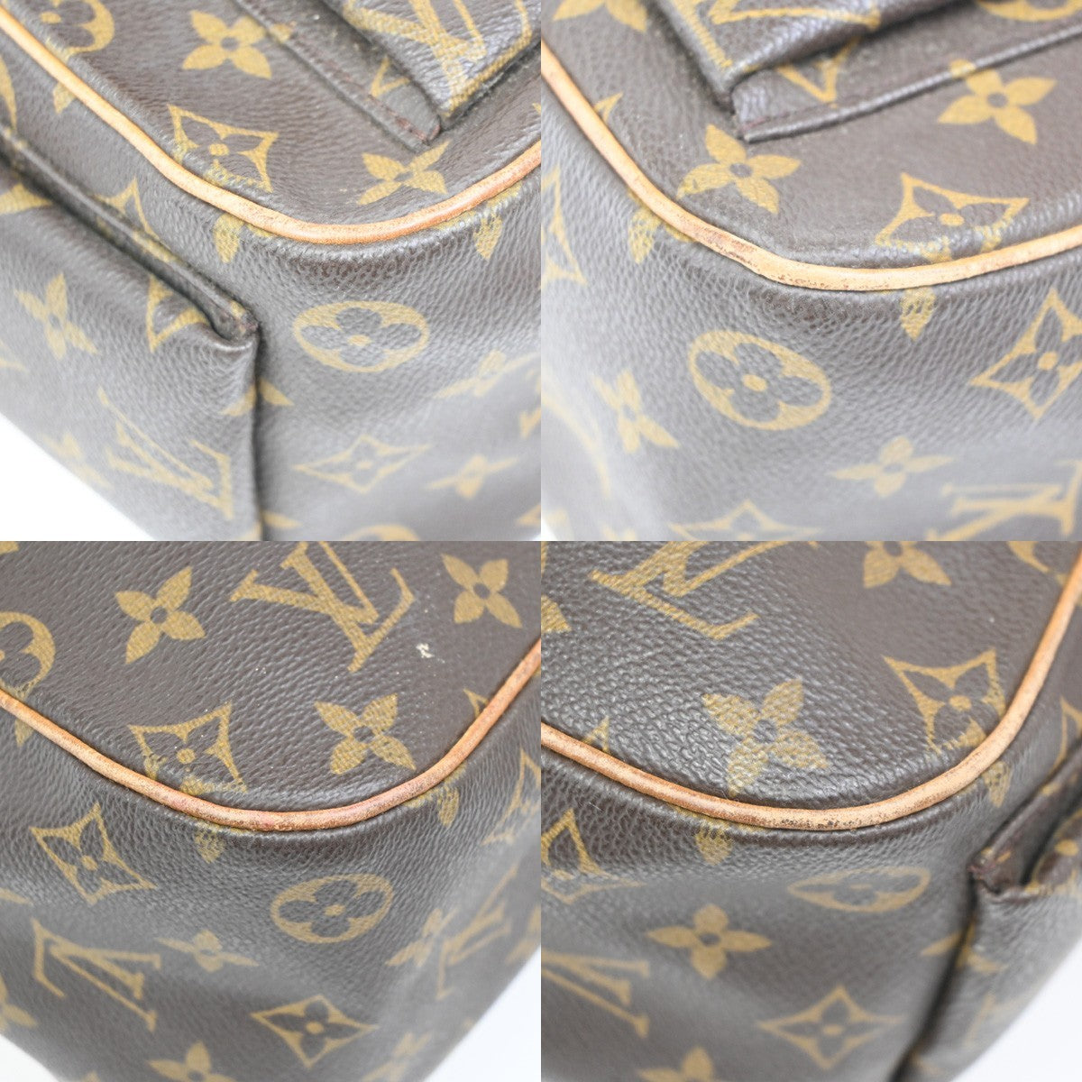 LOUIS VUITTON LV Excentri Cite Hand Bag Monogram Leather Brown M51161 82KB509