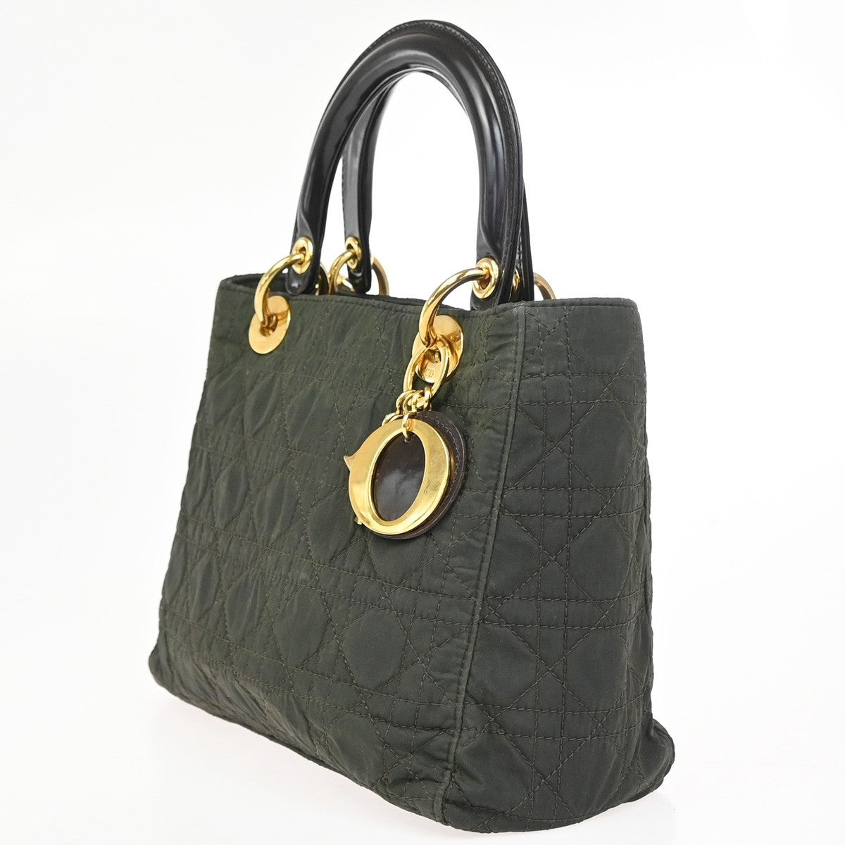 CHRISTIAN DIOR Lady 2Way Shoulder Hand Bag Nylon Patent Leather KI GHW 72YH877