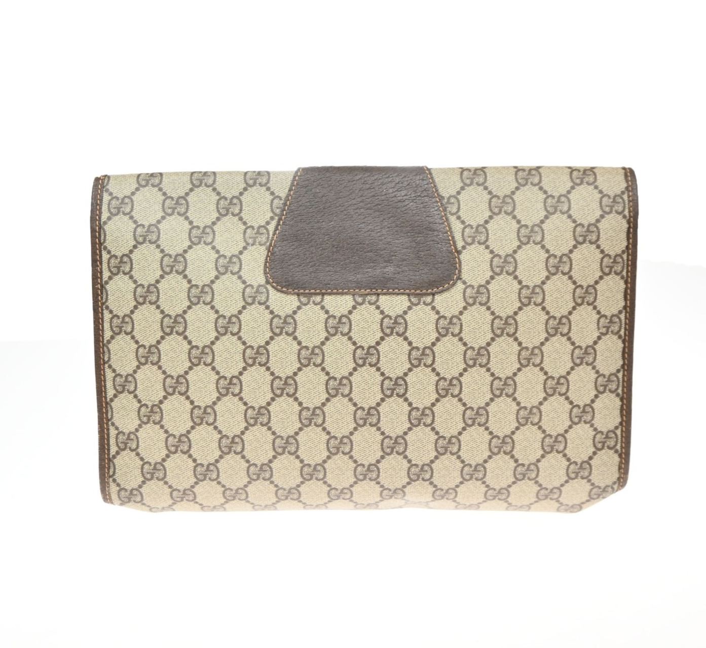 GUCCI GG Sherry Pattern Clutch Hand Bag PVC Leather Brown Italy 09KD128