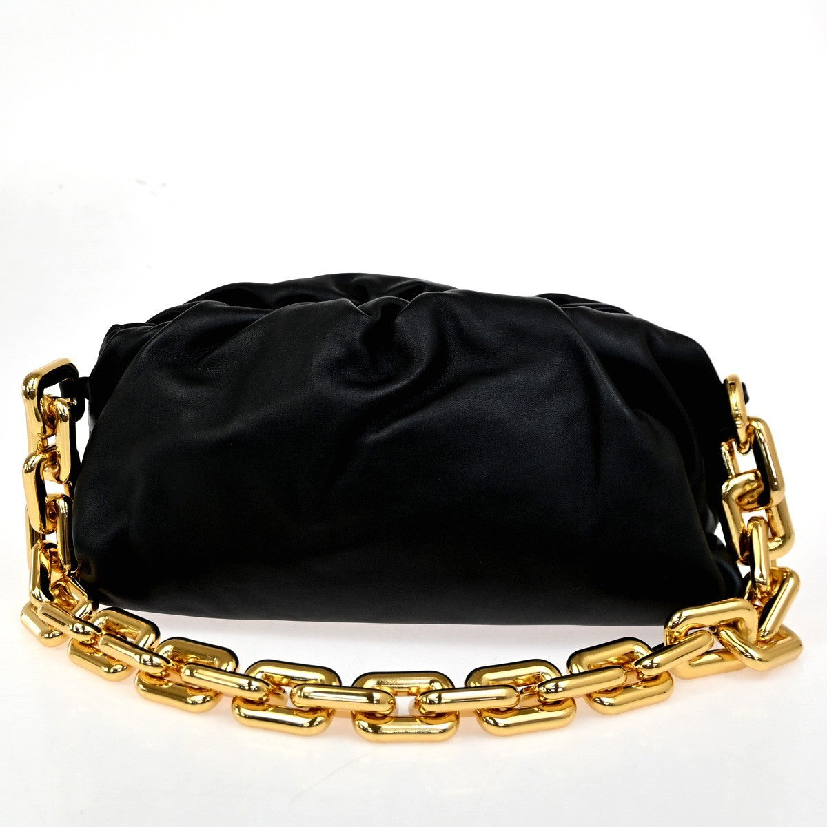 BOTTEGA VENETA The Chain Pouch Shoulder Bag Leather Black GHW Italy 50RL651