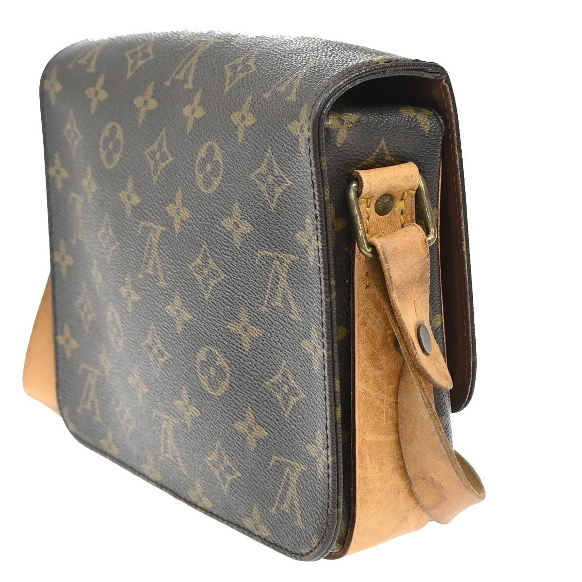 LOUIS VUITTON Cartouchiere MM Shoulder Bag Monogram Leather Brown M51253 33KP008