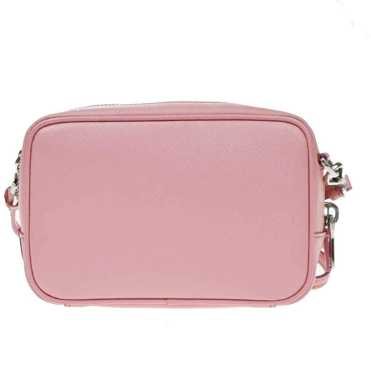PRADA Logo Saffiano Fiocco Bow Min Shoulder Bag Leather Pink SHW Italy 74YH967